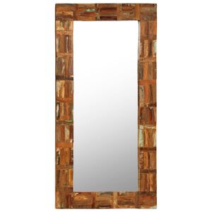 vidaXL Miroir mural Bois de r&eacute;cup&eacute;ration massif 60 x 120 cm