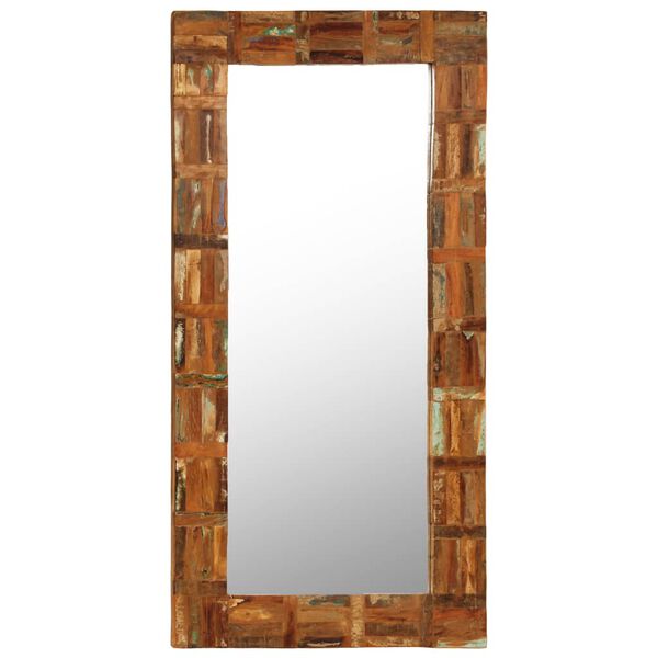 vidaXL Miroir mural Bois de r&eacute;cup&eacute;ration massif 60 x 120 cm