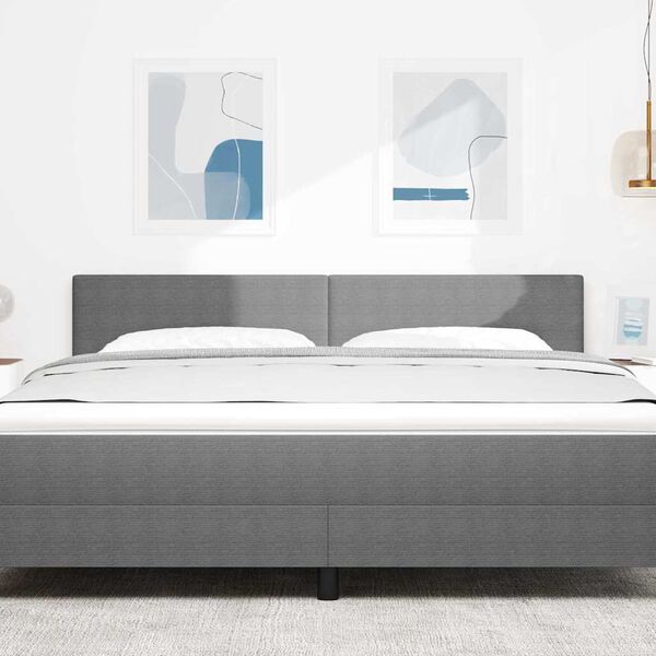 vidaXL T&ecirc;te de lit avec t&ecirc;te de lit Gris clair 180 cm Cuir synth&eacute;tique