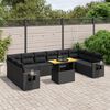 vidaXL Salon de jardin 11 pcs avec coussins noir r&eacute;sine tress&eacute;e