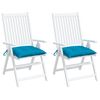 vidaXL Coussins de chaise lot de 2 bleu clair 40x40x7 cm tissu oxford
