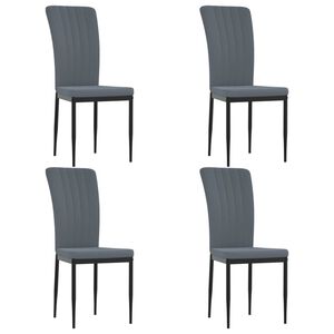 vidaXL Chaises &agrave; manger lot de 4 Gris fonc&eacute; Velours