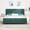 vidaXL Lit &agrave; ressorts avec matelas Vert fonc&eacute; 200 x 200 cm Polyester