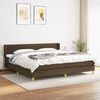 vidaXL Sommier &agrave; lattes de lit avec matelas Marron fonc&eacute; 200x200 cm