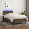 vidaXL Sommier &agrave; lattes de lit matelas et LED Marron fonc&eacute; 100x200cm