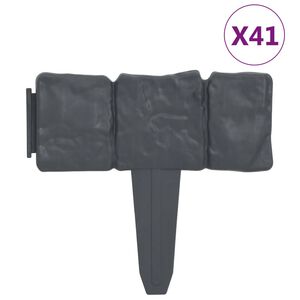 vidaXL Cl&ocirc;ture de jardin Aspect de pierre 41 pcs Plastique 10 m