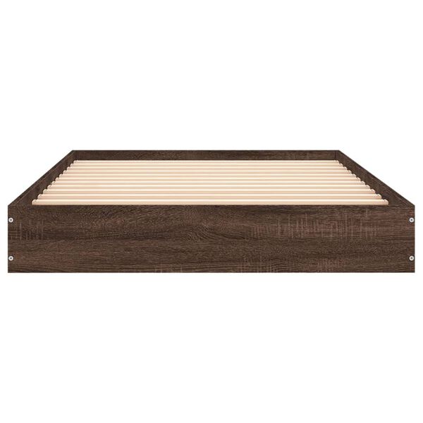 vidaXL Cadre de lit sans matelas ch&ecirc;ne marron 100x200 cm