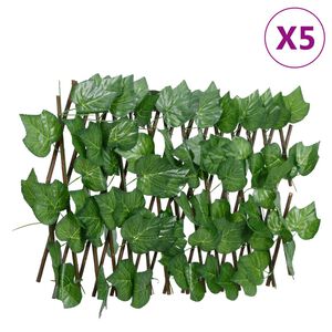 vidaXL Treillis de feuille de vigne artificiel extensible5pcs 180x20cm