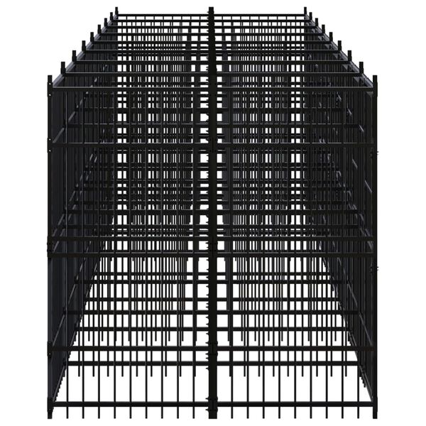 vidaXL Chenil d'ext&eacute;rieur pour chiens Acier 14,75 m&sup2;