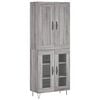 vidaXL Buffet haut Sonoma gris 69,5x34x180 cm Bois d'ing&eacute;nierie