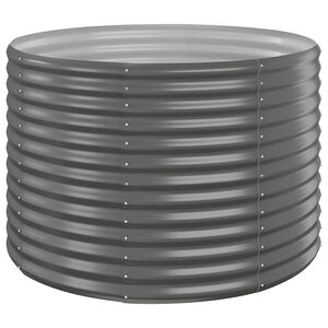 vidaXL Lit sur&eacute;lev&eacute; de jardin Acier galvanis&eacute; 100x100x68cm gris