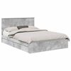vidaXL Lit de Rangement Gris b&eacute;ton 135 x 190 cm Bois d'ing&eacute;nierie