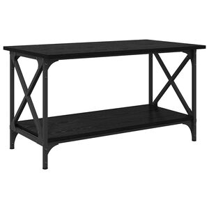 vidaXL Table basse Ch&ecirc;ne noir 80 x 45 x 45.5 cm Bois d'ing&eacute;nierie