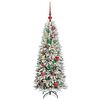 vidaXL Sapin de No&euml;l artificiel avec 150 LED avec support Blanc 120 cm