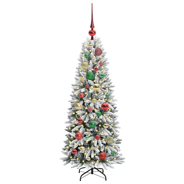 vidaXL Sapin de No&euml;l artificiel avec 150 LED avec support Blanc 120 cm
