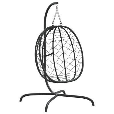vidaXL Chaise suspendue en forme d'œuf avec coussin taupe