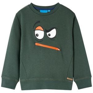 vidaXL Sweatshirt pour enfants vert fonc&eacute; 92