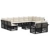 vidaXL Ensemble de canap&eacute; de jardin 13 pc Noir polyrotin