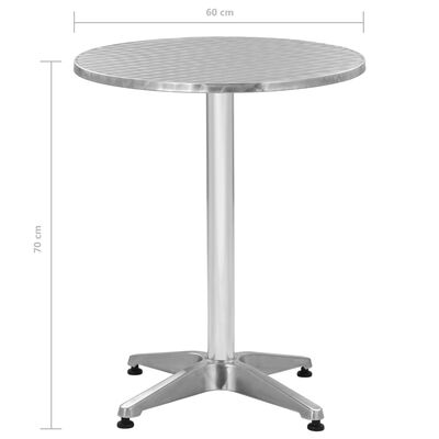 vidaXL Table de jardin Argenté 60x70 cm Aluminium