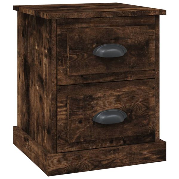 vidaXL Table de chevet ch&ecirc;ne fum&eacute; 39x39x47,5 cm bois d'ing&eacute;nierie