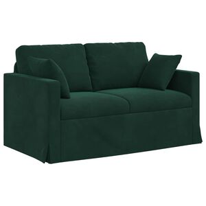 vidaXL Canap&eacute; Vert fonc&eacute; 138 x 78 x 80 cm Velours