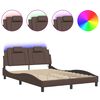vidaXL Cadre de lit Viana avec LED sans matelas marron 140x200 cm
