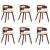 vidaXL Chaises &agrave; manger lot de 6 cr&egrave;me bois courb&eacute; et similicuir