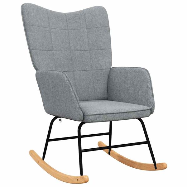 vidaXL Chaise à bascule avec tabouret Gris clair Tissu