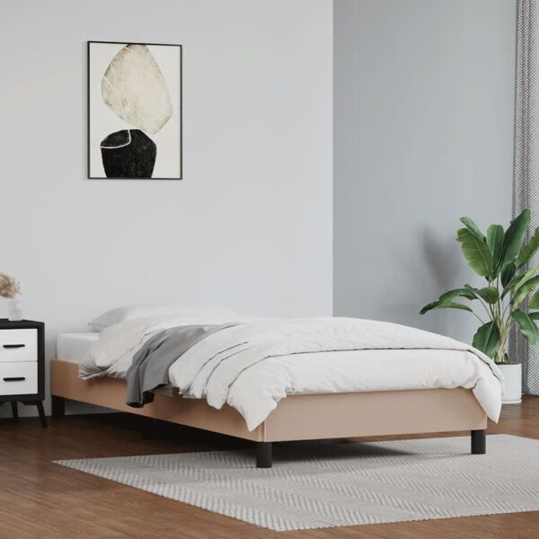 vidaXL Cadre de lit sans matelas cappuccino 90x190 cm similicuir