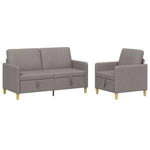 vidaXL Canap&eacute; avec rangement 2 pc Taupe Polyester