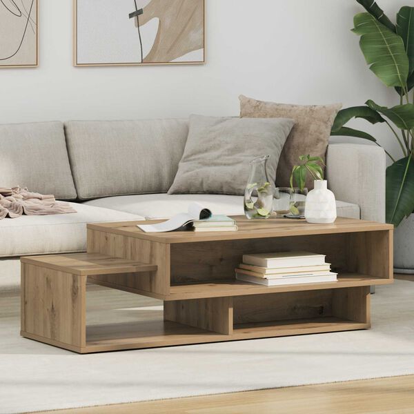 vidaXL Table basse Ch&ecirc;ne artisanal 105 x 50 x 32,5 cm