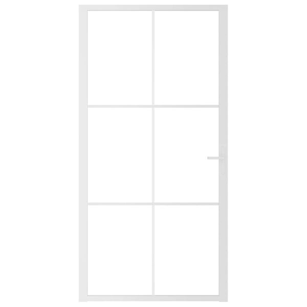 vidaXL Porte int&eacute;rieure 102,5x201,5 cm Blanc Verre ESG et aluminium