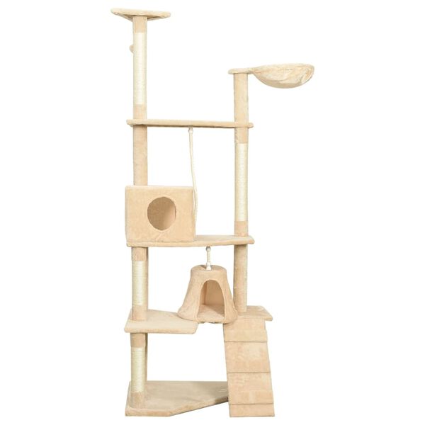 vidaXL Arbre à chat avec griffoirs en sisal Beige 191 cm