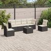 vidaXL Salon de jardin 7 pcs avec coussins noir r&eacute;sine tress&eacute;e
