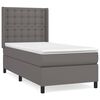 vidaXL Sommier &agrave; lattes de lit avec matelas Gris 100x200 cm Similicuir