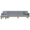 vidaXL Canap&eacute;-lit en forme de L gris clair 275x140x70 cm tissu
