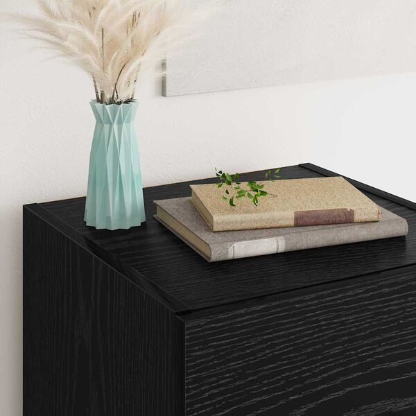 vidaXL Buffet Ch&ecirc;ne noir 34,5 x 34 x 90 cm Bois d'ing&eacute;nierie