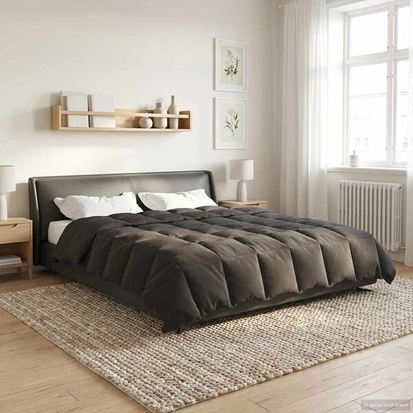 vidaXL Duvet d'&eacute;t&eacute; simple Matelass&eacute; Anthracite 200 x 220 cm Microfibre