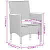 vidaXL Ensemble &agrave; manger de jardin 3 pcs R&eacute;sine tress&eacute;e Gris