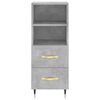 vidaXL Buffet haut Gris b&eacute;ton 34,5x34x180 cm Bois d'ing&eacute;nierie