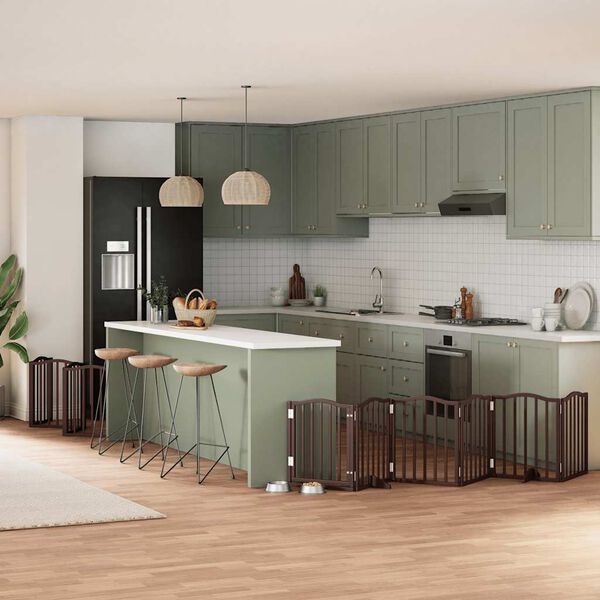 vidaXL Barri&egrave;re pour chien porte pliable 15 panneaux bois de peuplier