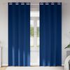 vidaXL Rideaux occultants avec anneaux 2 pcs Bleu fonc&eacute; 245 x 140 cm