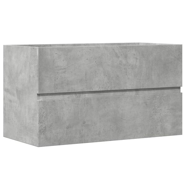 vidaXL Armoire d'&eacute;vier Gris b&eacute;ton 90x38,5x45 cm Agglom&eacute;r&eacute;
