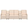 vidaXL Fauteuil inclinable avec porte-gobelets 4 places Cr&egrave;me Tissu