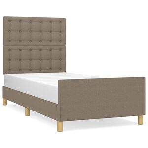 vidaXL Cadre de lit sans matelas taupe 100x200 cm tissu