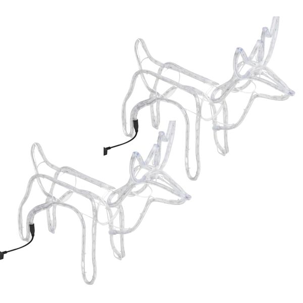 vidaXL Rennes de No&euml;l 2 pcs Blanc chaud 60x30x60 cm