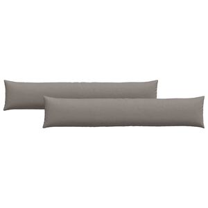 vidaXL Coussins de canap&eacute; 2 pcs Taupe 200 x 40 cm tissu