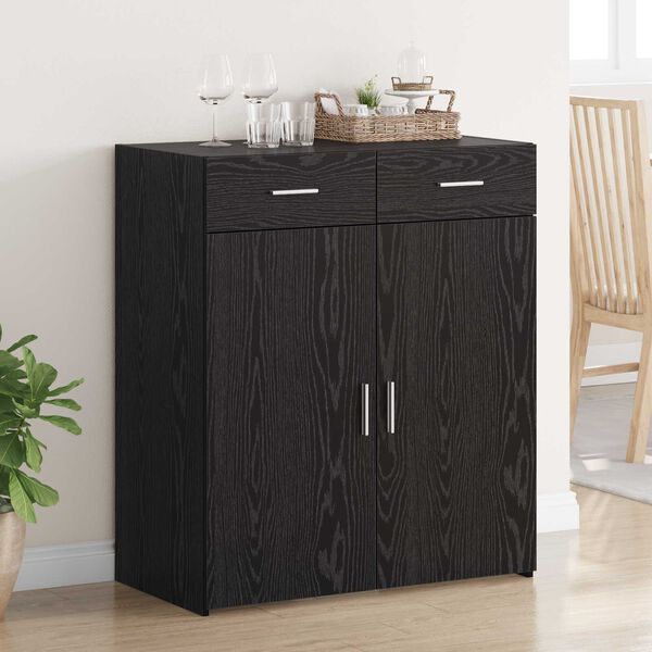 vidaXL Armoire de rangement avec tiroir Chêne noir 80 x 42.5 x 93.5 cm