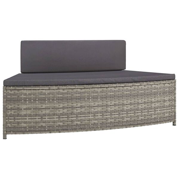 vidaXL Bancs de spa avec coussins lot de 2 gris résine tressée