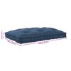 vidaXL Coussin de canap&eacute; sur palette Indigo 120 x 80 x 12 cm tissu